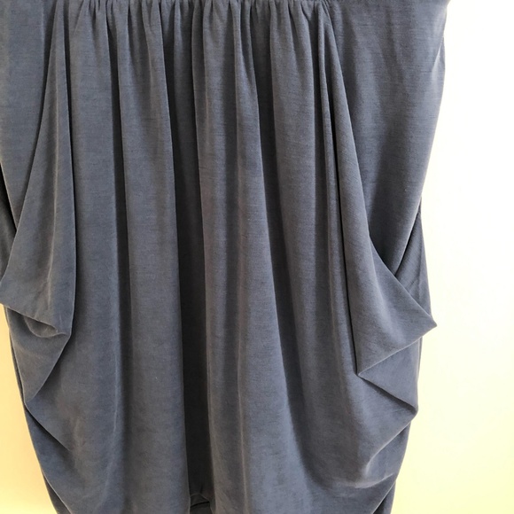 Drape detail mid length dress in steel blue - Picture 5 of 5